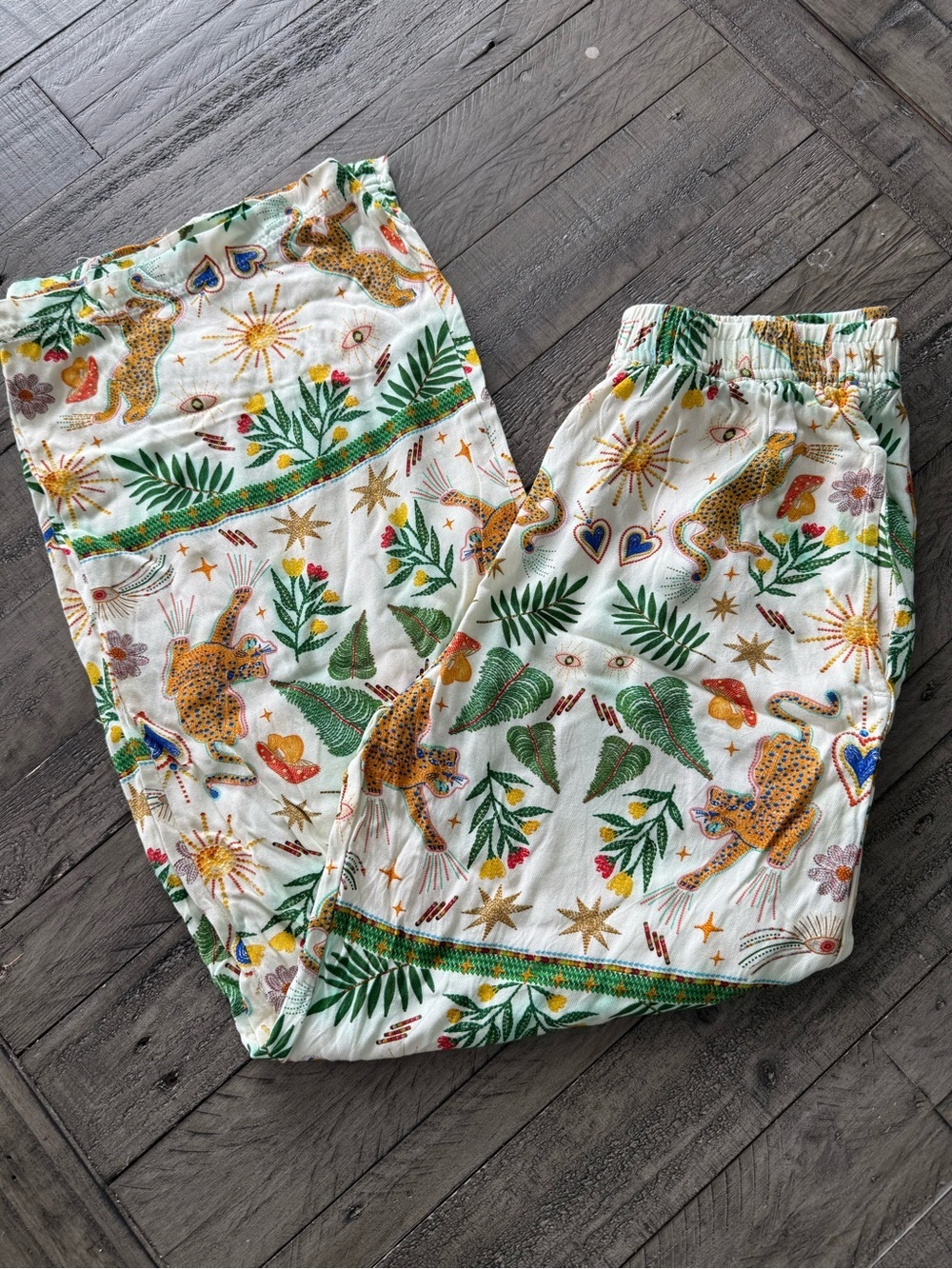 Kuwalla Wide Leg 100% Tweed Viscose Pants, size medium.